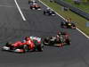 GP UNGHERIA, 29.07.2012- Gara, Fernando Alonso (ESP) Ferrari F2012 davanti a Kimi Raikkonen (FIN) Lotus F1 Team E20 