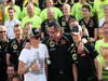 GP UNGHERIA, 29.07.2012- Gara, Festeggiamenti, secondo Kimi Raikkonen (FIN) Lotus F1 Team E20 e terzo Romain Grosjean (FRA) Lotus F1 Team E20 with Eric Boullier (FRA), Team Manager, Lotus F1 Team 