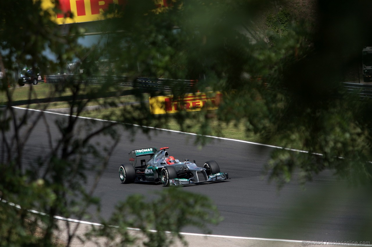 GP UNGHERIA, 28.07.2012- Prove Libere 3, Michael Schumacher (GER) Mercedes AMG F1 W03 