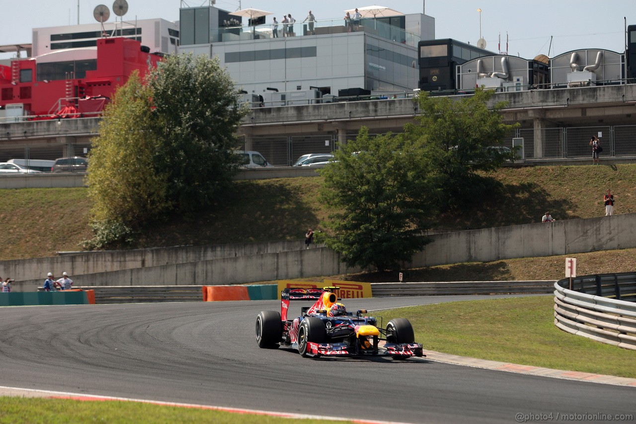 GP UNGHERIA, 28.07.2012- Prove Libere 3, Mark Webber (AUS) Red Bull Racing RB8 