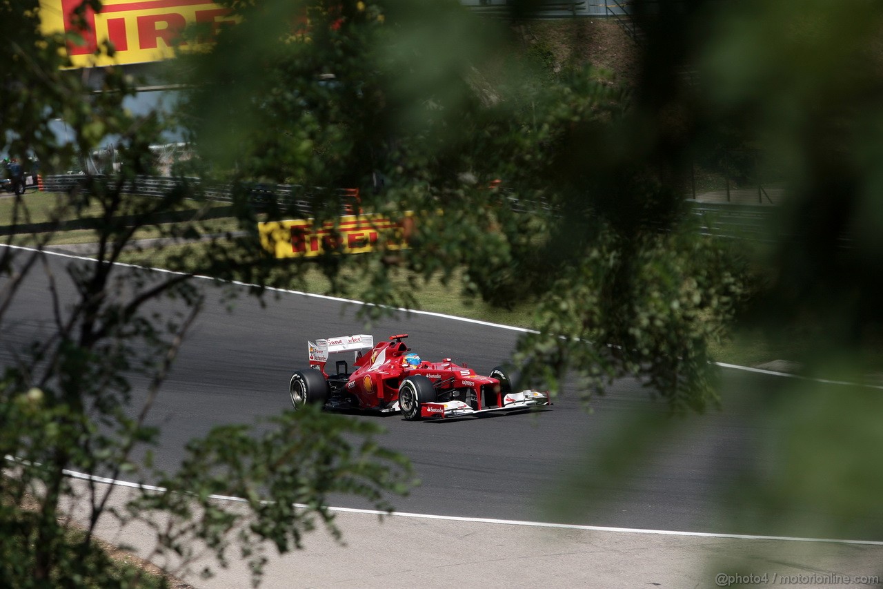 GP UNGHERIA, 28.07.2012- Prove Libere 3, Fernando Alonso (ESP) Ferrari F2012 