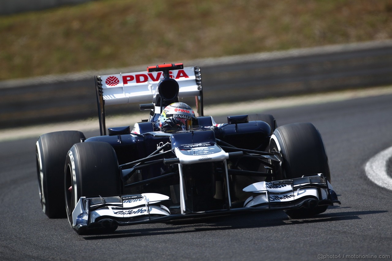 GP UNGHERIA, 28.07.2012- Prove Libere 3, Pastor Maldonado (VEN) Williams F1 Team FW34 