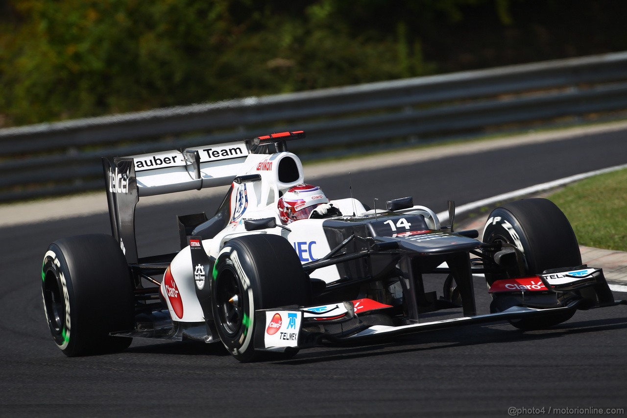 GP UNGHERIA, 28.07.2012- Prove Libere 3, Kamui Kobayashi (JAP) Sauber F1 Team C31 