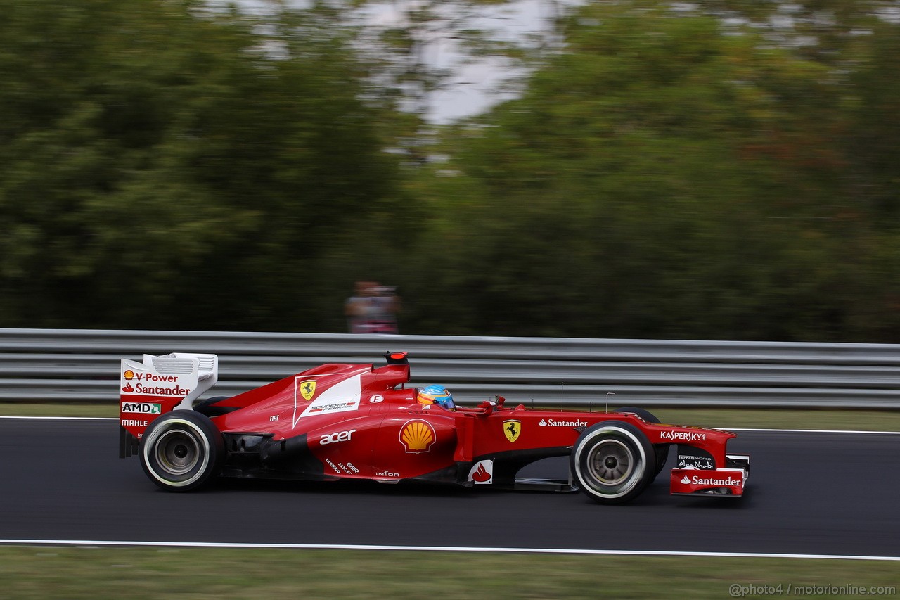 GP UNGHERIA, 28.07.2012- Prove Libere 3, Fernando Alonso (ESP) Ferrari F2012 