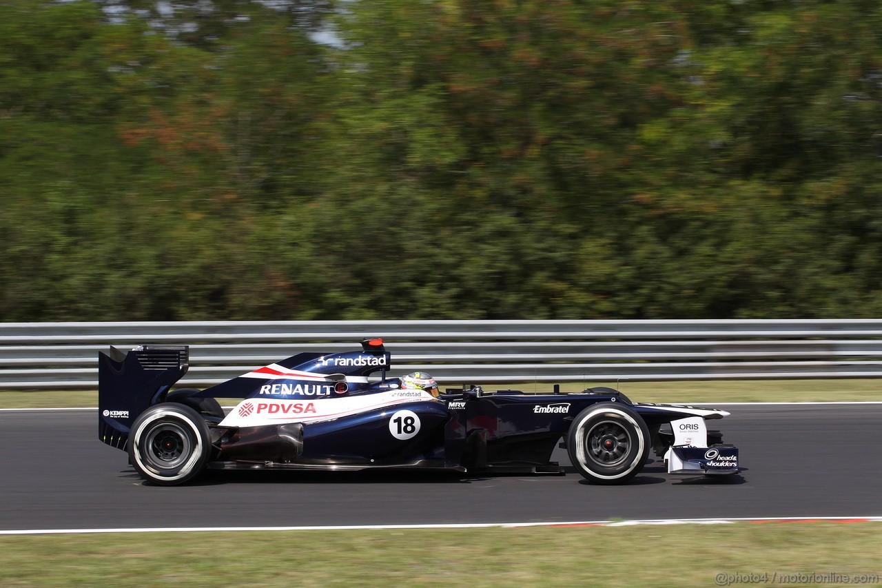 GP UNGHERIA, 28.07.2012- Prove Libere 3, Pastor Maldonado (VEN) Williams F1 Team FW34 