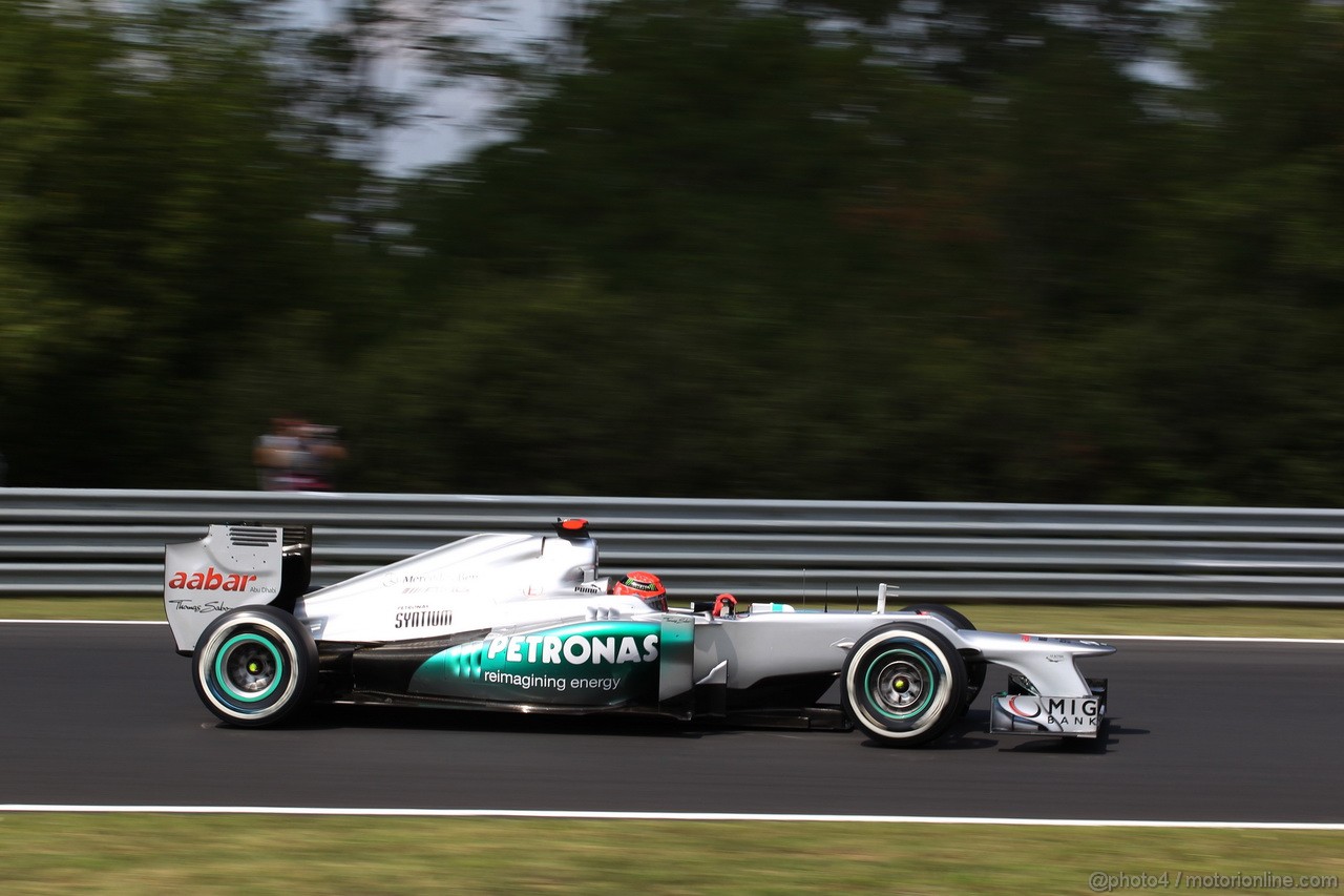 GP UNGHERIA, 28.07.2012- Prove Libere 3, Michael Schumacher (GER) Mercedes AMG F1 W03 