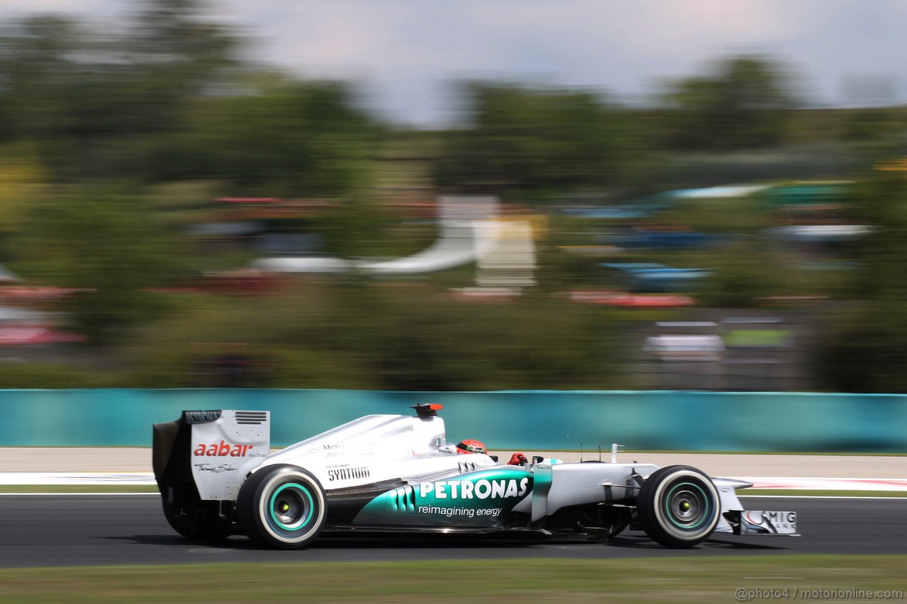 GP UNGHERIA, 28.07.2012- Prove Libere 3, Michael Schumacher (GER) Mercedes AMG F1 W03