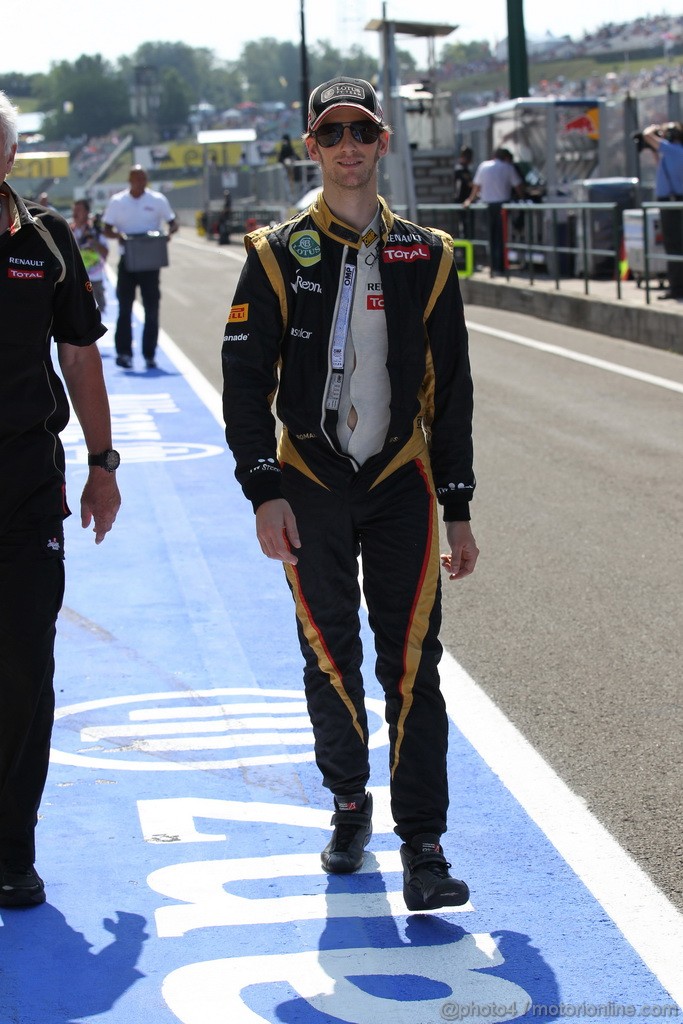 GP UNGHERIA, 28.07.2012- Prove Libere 3, Romain Grosjean (FRA) Lotus F1 Team E20 