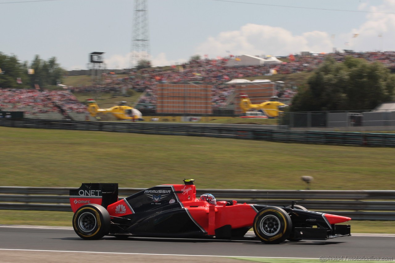 GP UNGHERIA, 28.07.2012- Qualifiche, Charles Pic (FRA) Marussia F1 Team MR01 