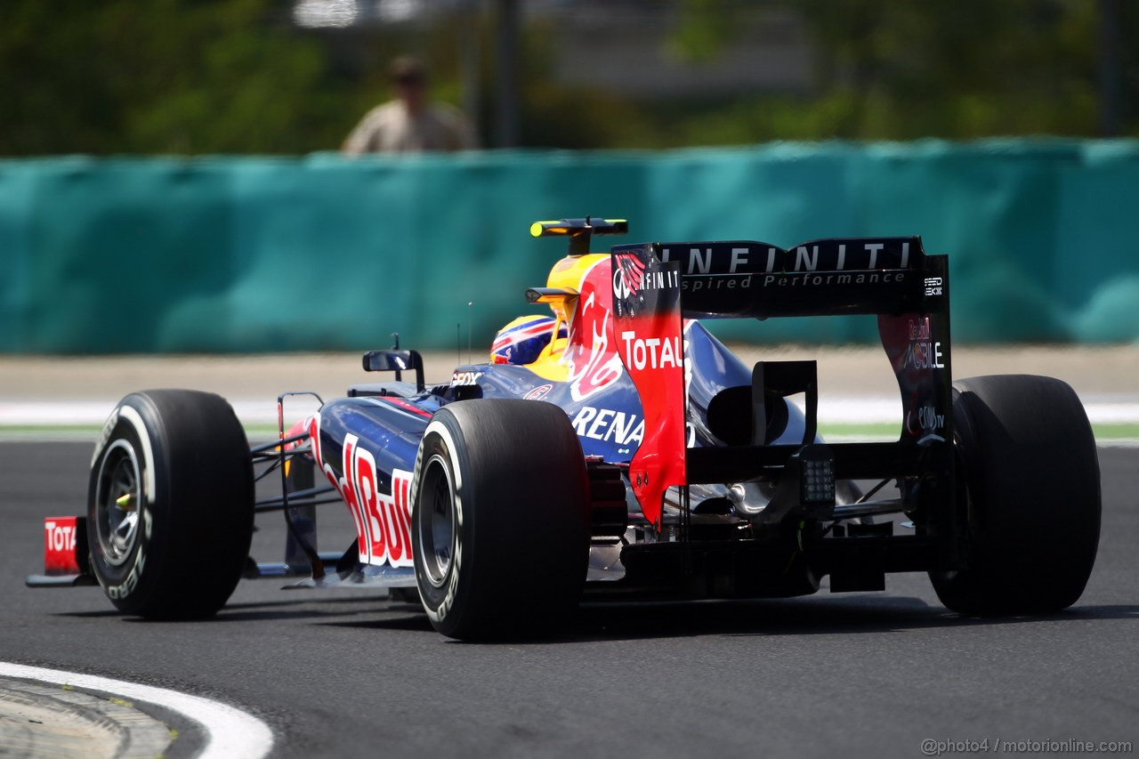 GP UNGHERIA, 28.07.2012- Qualifiche, Mark Webber (AUS) Red Bull Racing RB8 