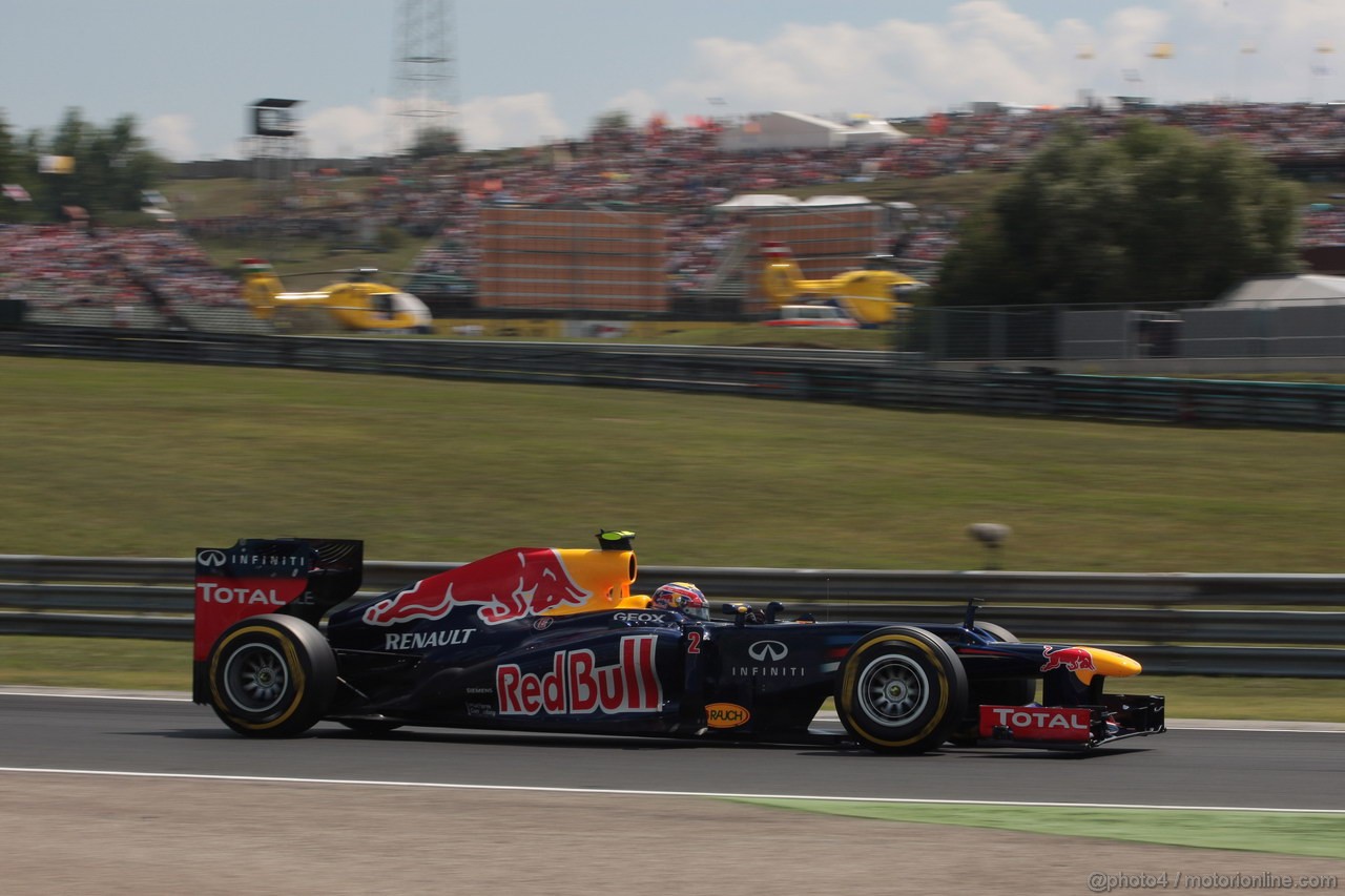 GP UNGHERIA, 28.07.2012- Qualifiche, Mark Webber (AUS) Red Bull Racing RB8 