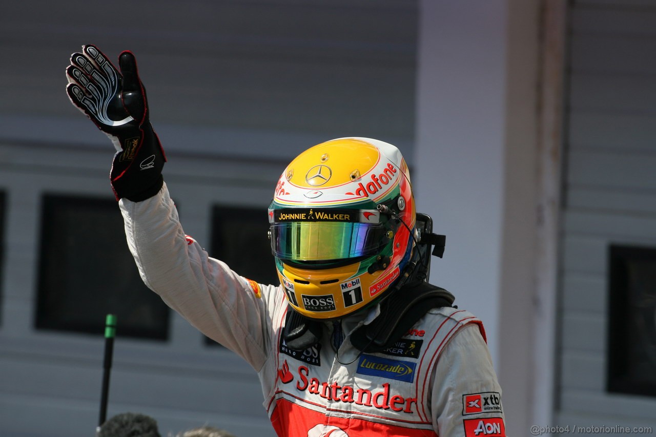 GP UNGHERIA, 28.07.2012- Qualifiche, Lewis Hamilton (GBR) McLaren Mercedes MP4-27 pole position