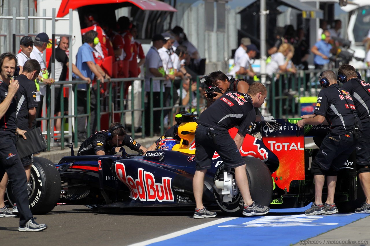 GP UNGHERIA, 27.07.2012- Prove Libere 1, Mark Webber (AUS) Red Bull Racing RB8 