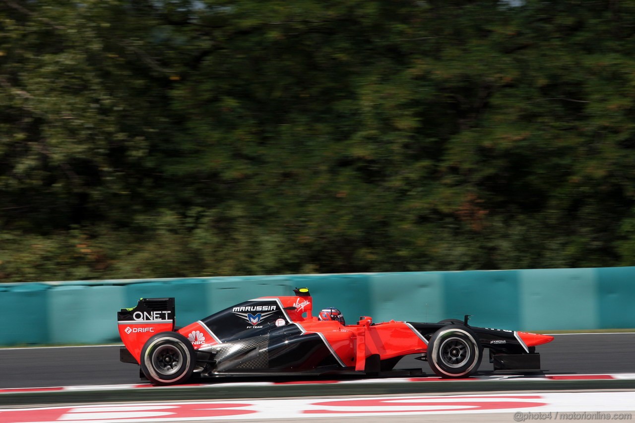 GP UNGHERIA, 27.07.2012- Prove Libere 1, Charles Pic (FRA) Marussia F1 Team MR01 