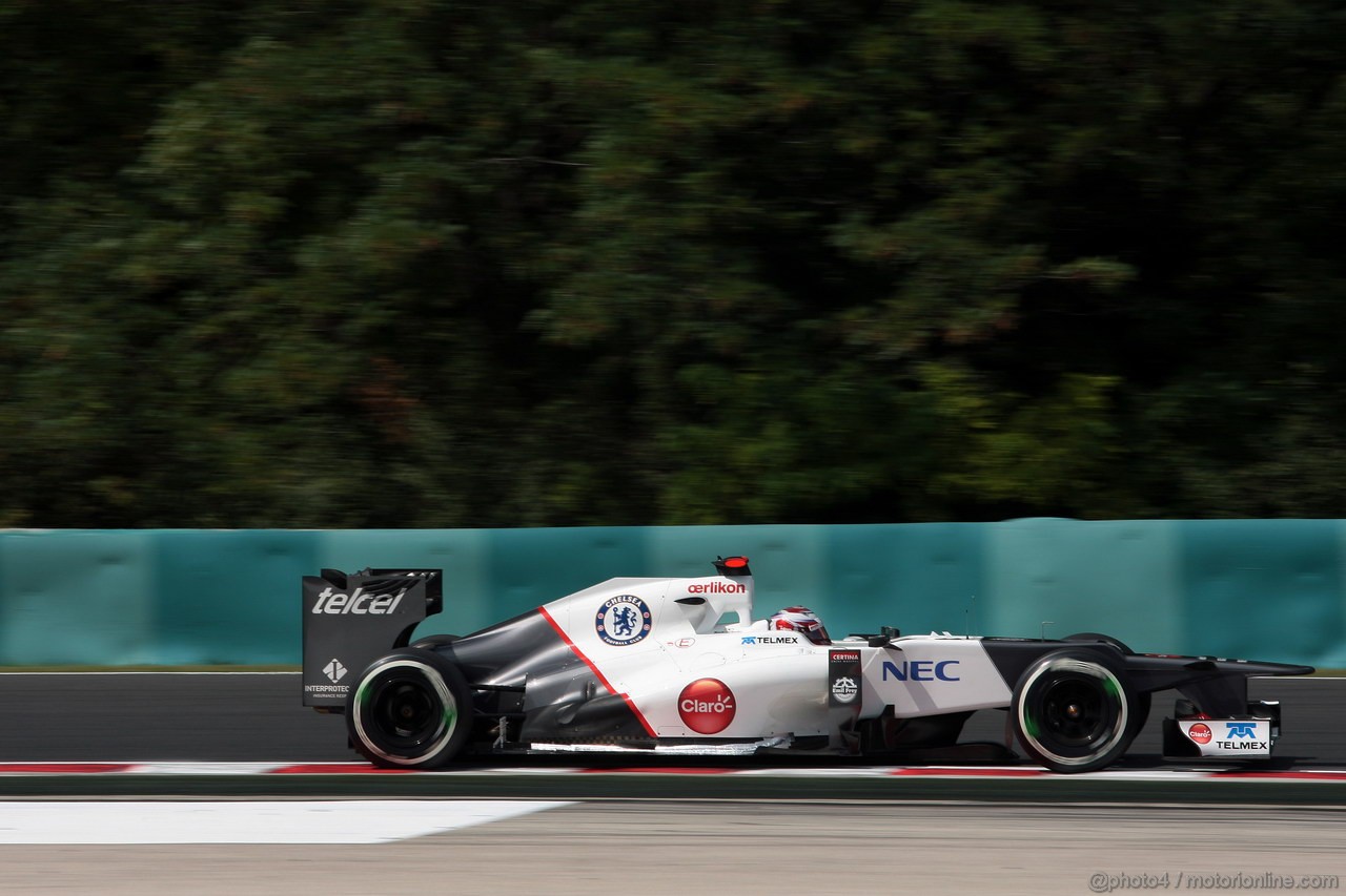 GP UNGHERIA, 27.07.2012- Prove Libere 1, Kamui Kobayashi (JAP) Sauber F1 Team C31 