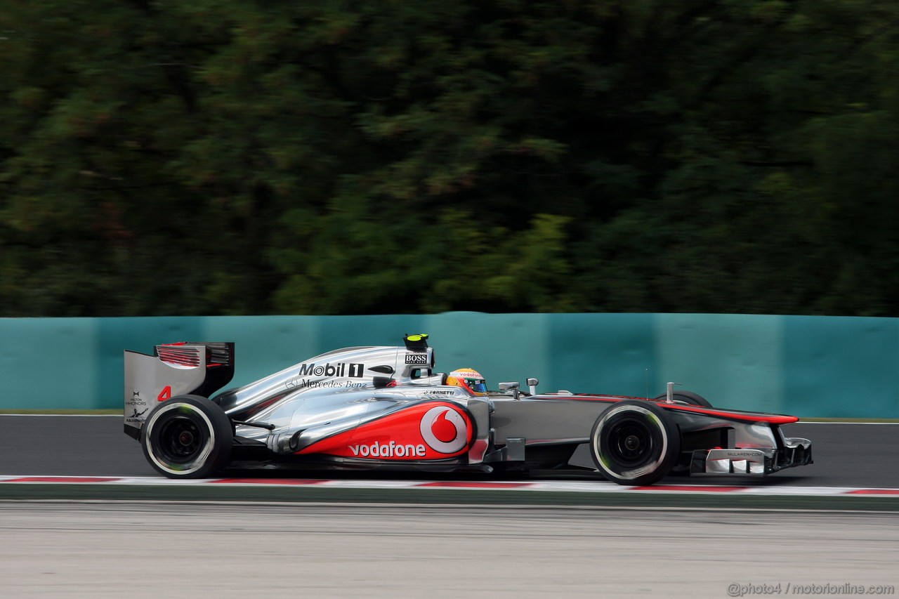 GP UNGHERIA, 27.07.2012- Prove Libere 1, Lewis Hamilton (GBR) McLaren Mercedes MP4-27 