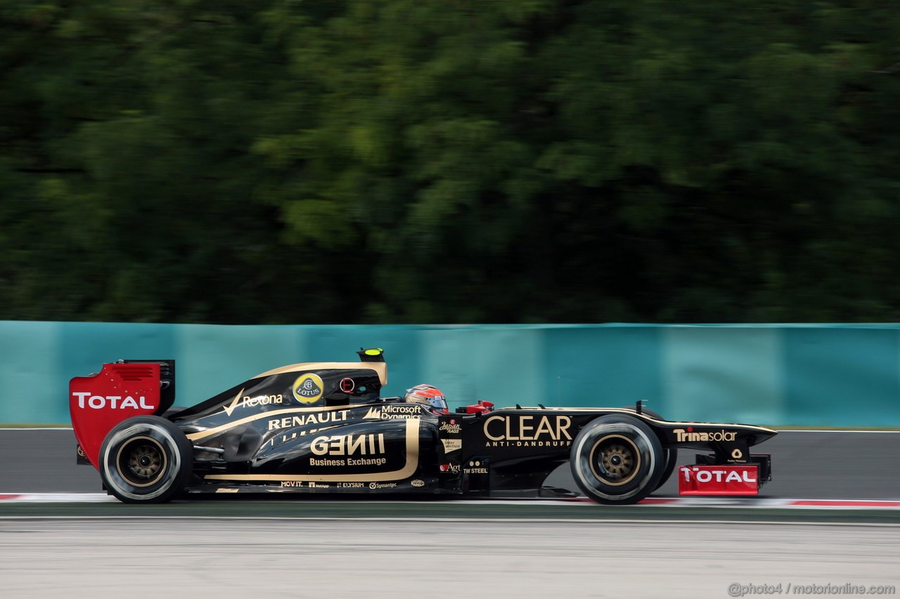 GP UNGHERIA, 27.07.2012- Prove Libere 1, Romain Grosjean (FRA) Lotus F1 Team E20 
