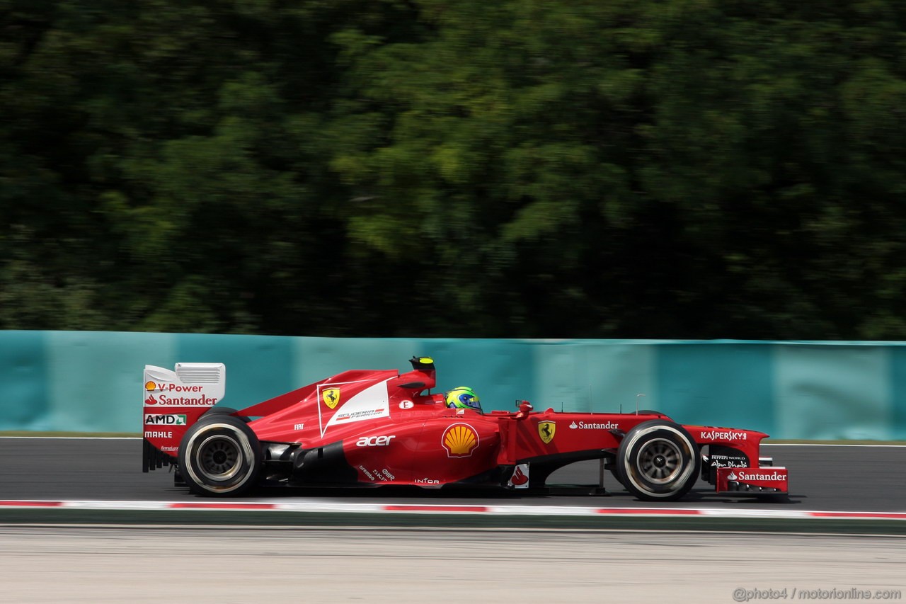 GP UNGHERIA, 27.07.2012- Prove Libere 1, Felipe Massa (BRA) Ferrari F2012