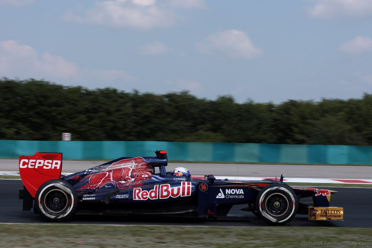 GP UNGHERIA, 27.07.2012- Prove Libere 1, Daniel Ricciardo (AUS) Scuderia Toro Rosso STR7 