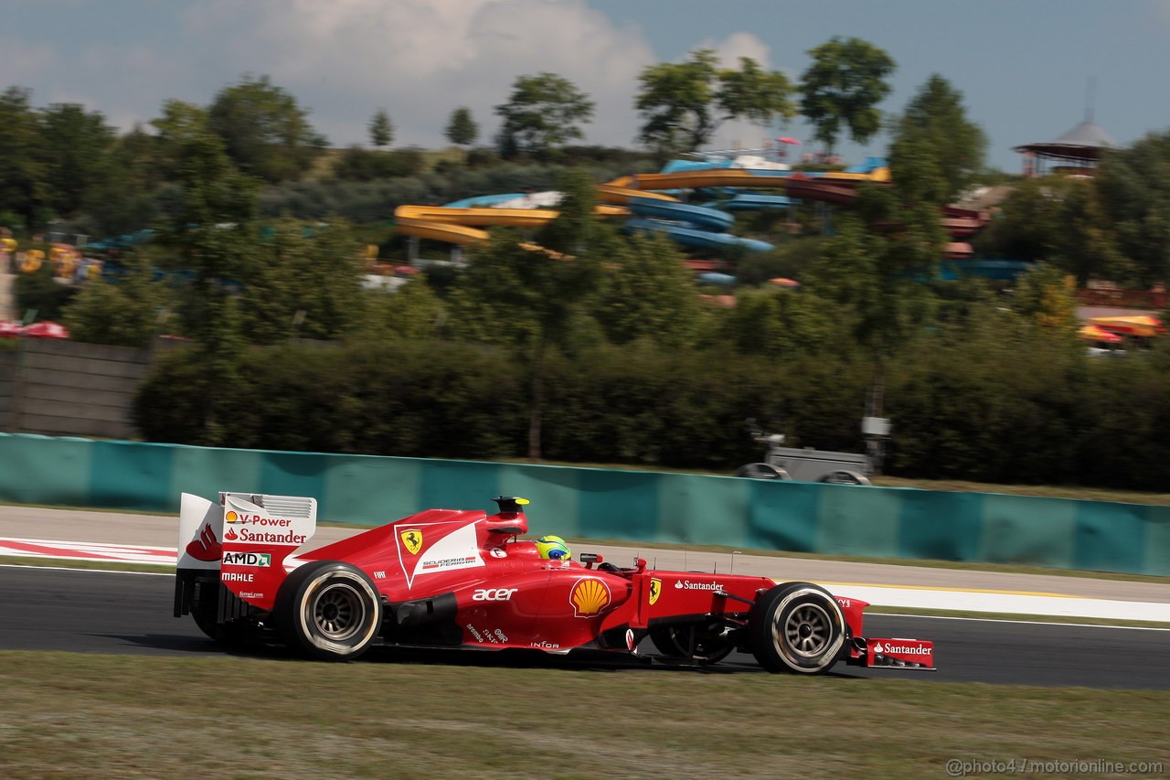 GP UNGHERIA, 27.07.2012- Prove Libere 1, Felipe Massa (BRA) Ferrari F2012 