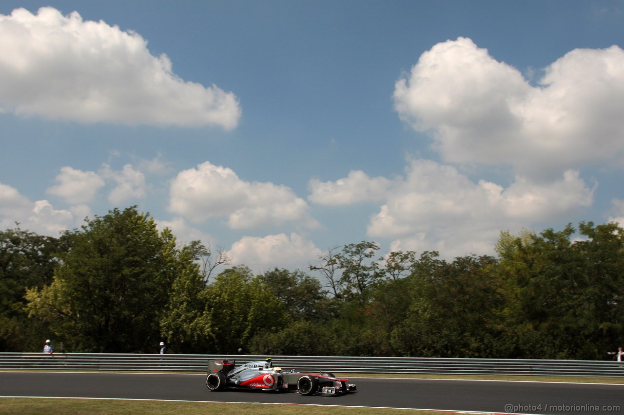 GP UNGHERIA, 27.07.2012- Prove Libere 1, Lewis Hamilton (GBR) McLaren Mercedes MP4-27 