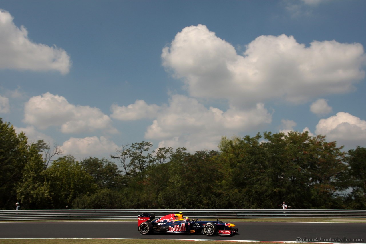 GP UNGHERIA, 27.07.2012- Prove Libere 1, Mark Webber (AUS) Red Bull Racing RB8 