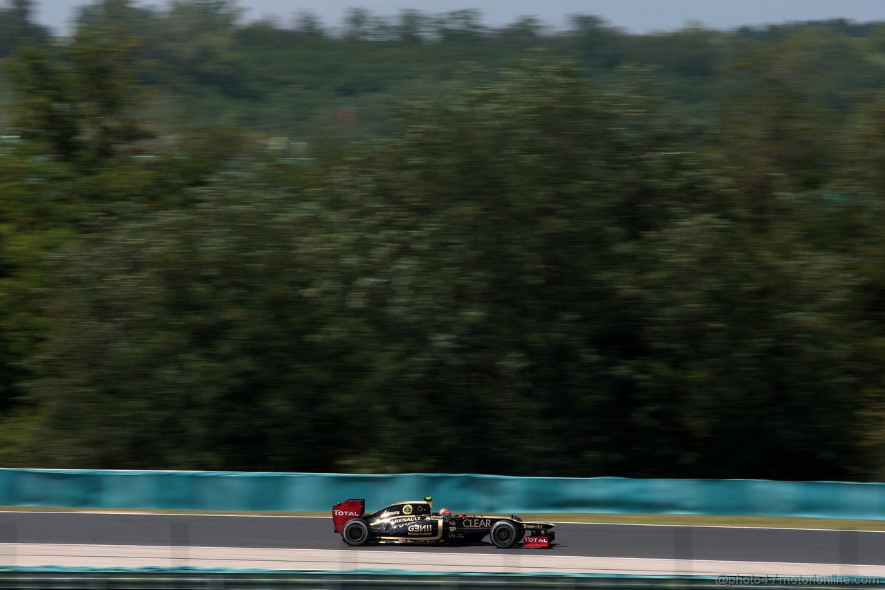 GP UNGHERIA, 27.07.2012- Prove Libere 1, Romain Grosjean (FRA) Lotus F1 Team E20 