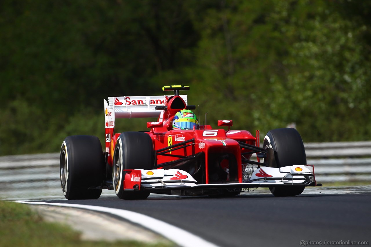 GP UNGHERIA, 27.07.2012- Prove Libere 1, Felipe Massa (BRA) Ferrari F2012 