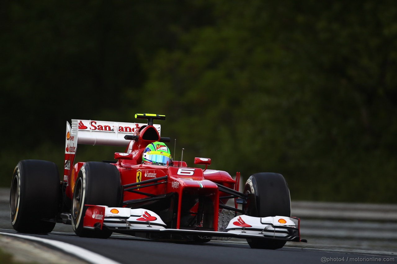 GP UNGHERIA, 27.07.2012- Prove Libere 1, Felipe Massa (BRA) Ferrari F2012 