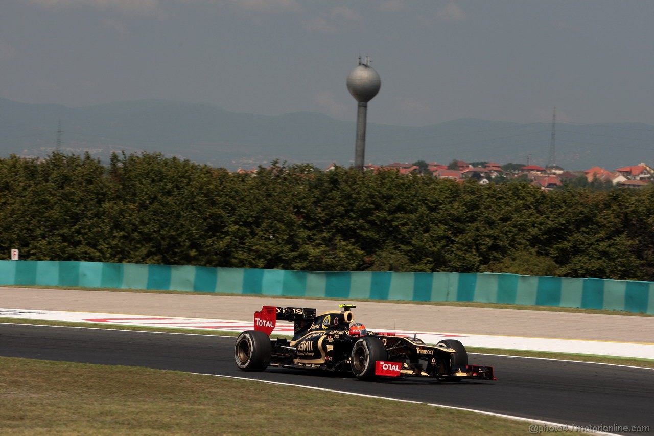 GP UNGHERIA, 27.07.2012- Prove Libere 1, Romain Grosjean (FRA) Lotus F1 Team E20 