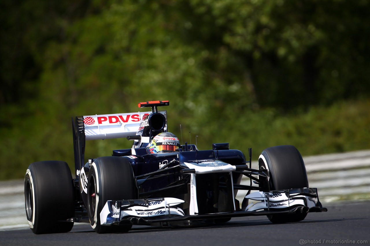 GP UNGHERIA, 27.07.2012- Prove Libere 1, Pastor Maldonado (VEN) Williams F1 Team FW34 