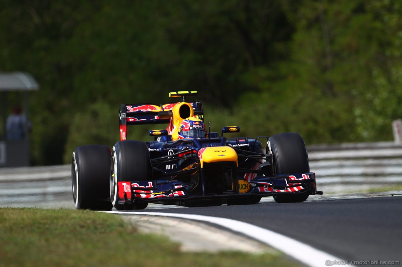 GP UNGHERIA, 27.07.2012- Prove Libere 1, Mark Webber (AUS) Red Bull Racing RB8 