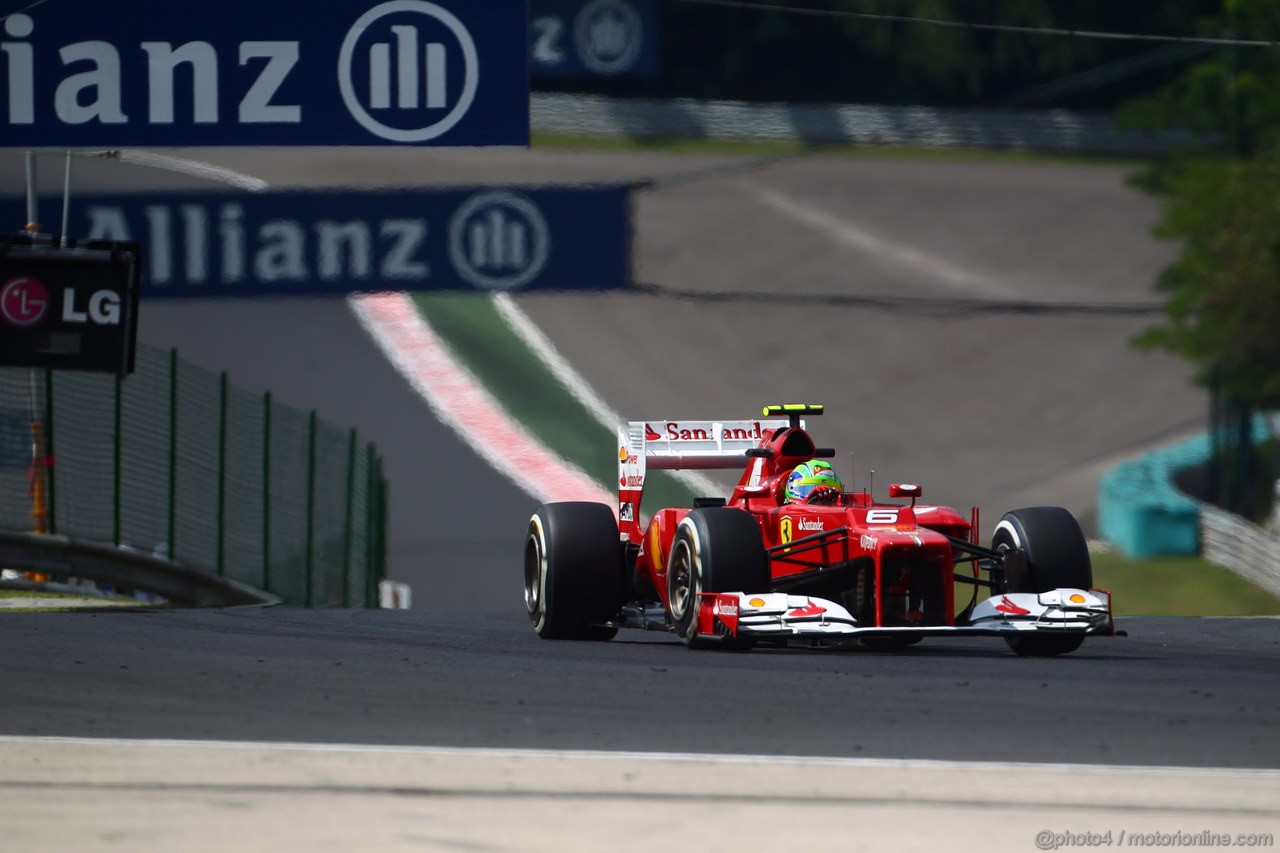 GP UNGHERIA, 27.07.2012- Prove Libere 1, Felipe Massa (BRA) Ferrari F2012 