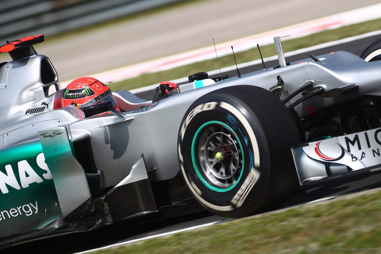 GP UNGHERIA, 27.07.2012- Prove Libere 1, Michael Schumacher (GER) Mercedes AMG F1 W03 