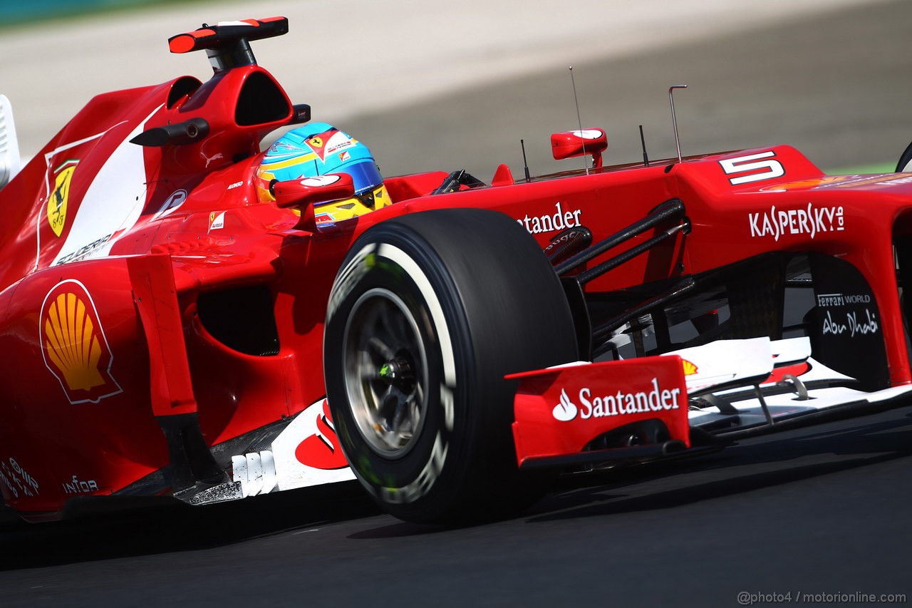 GP UNGHERIA, 27.07.2012- Prove Libere 1, Fernando Alonso (ESP) Ferrari F2012 