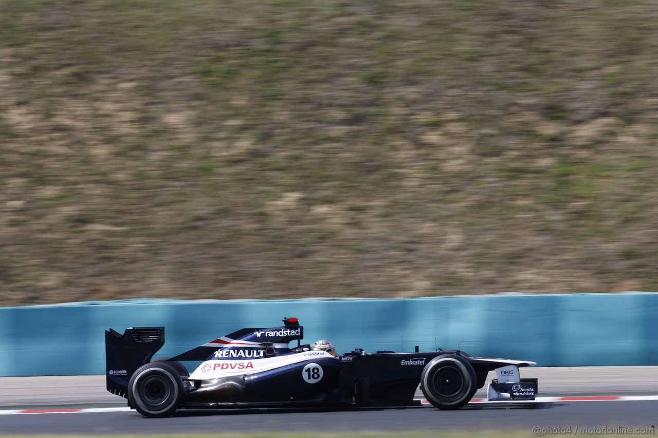 GP UNGHERIA, 27.07.2012- Prove Libere 1, Pastor Maldonado (VEN) Williams F1 Team FW34 