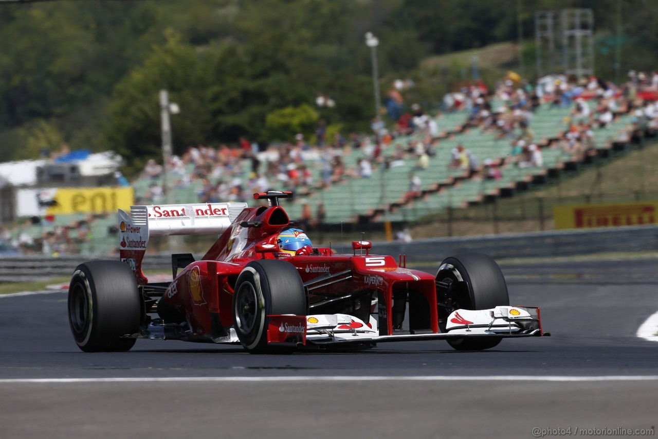 GP UNGHERIA, 27.07.2012- Prove Libere 1, Fernando Alonso (ESP) Ferrari F2012 