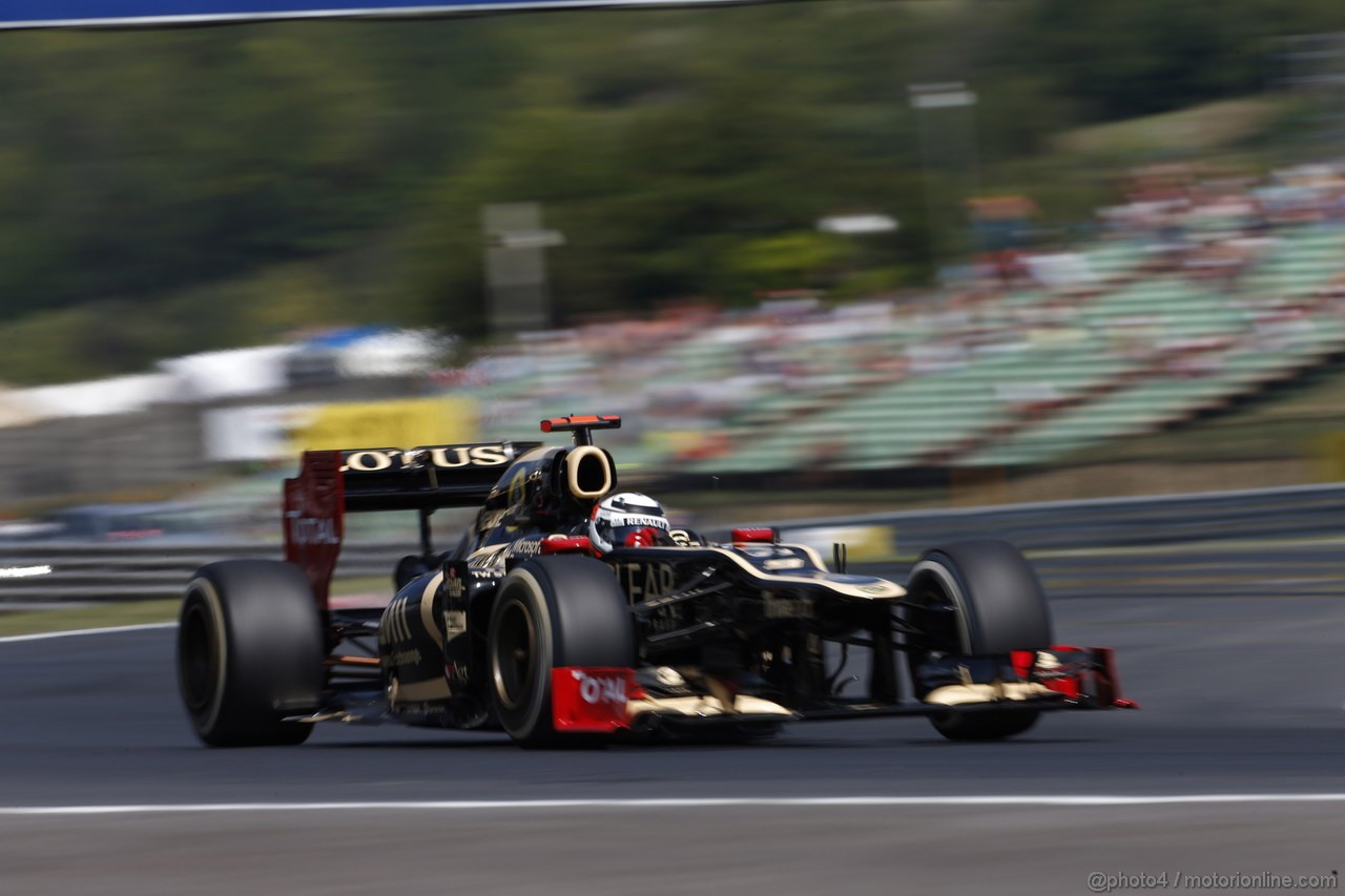 GP UNGHERIA, 27.07.2012- Prove Libere 1, Kimi Raikkonen (FIN) Lotus F1 Team E20