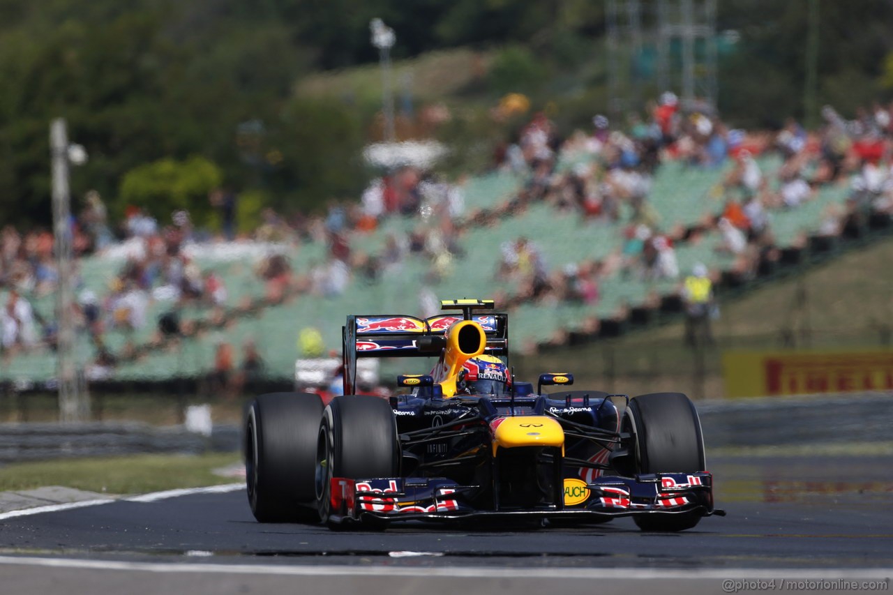 GP UNGHERIA, 27.07.2012- Prove Libere 1, Mark Webber (AUS) Red Bull Racing RB8 