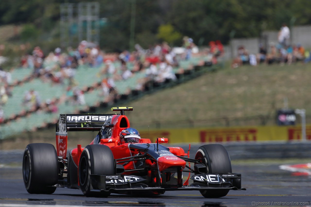 GP UNGHERIA, 27.07.2012- Prove Libere 1, Charles Pic (FRA) Marussia F1 Team MR01 