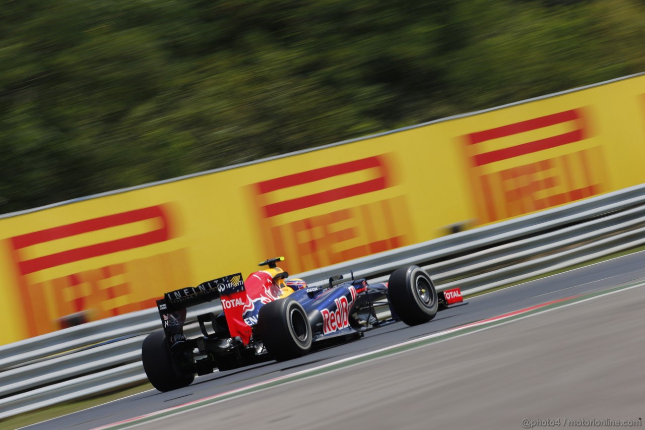 GP UNGHERIA, 27.07.2012- Prove Libere 1, Mark Webber (AUS) Red Bull Racing RB8 