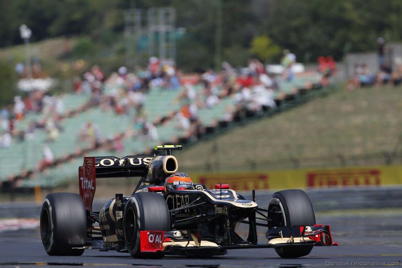 GP UNGHERIA, 27.07.2012- Prove Libere 1, Romain Grosjean (FRA) Lotus F1 Team E20 