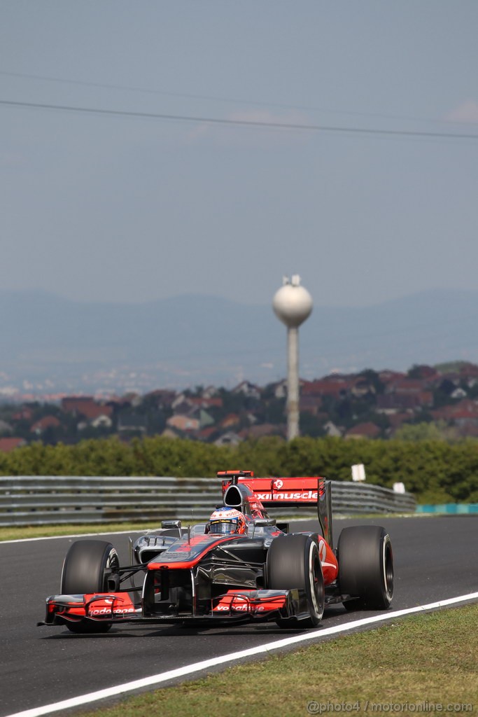 GP UNGHERIA, 27.07.2012- Prove Libere 1, Jenson Button (GBR) McLaren Mercedes MP4-27 