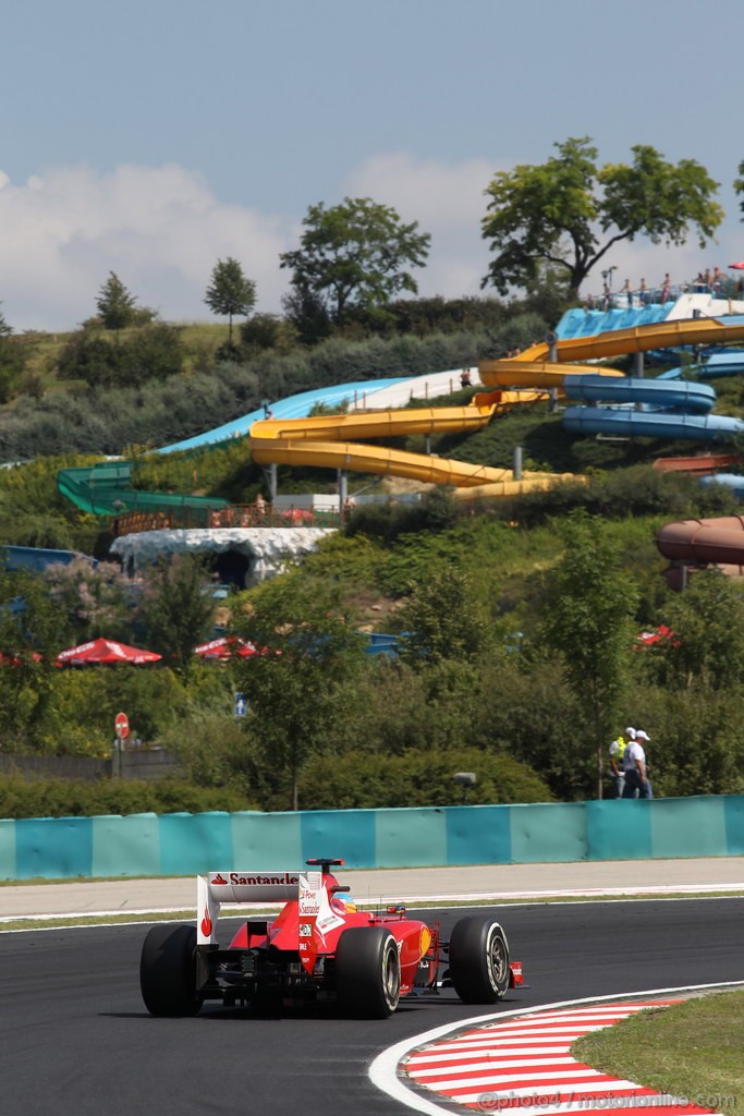 GP UNGHERIA, 27.07.2012- Prove Libere 1, Fernando Alonso (ESP) Ferrari F2012 