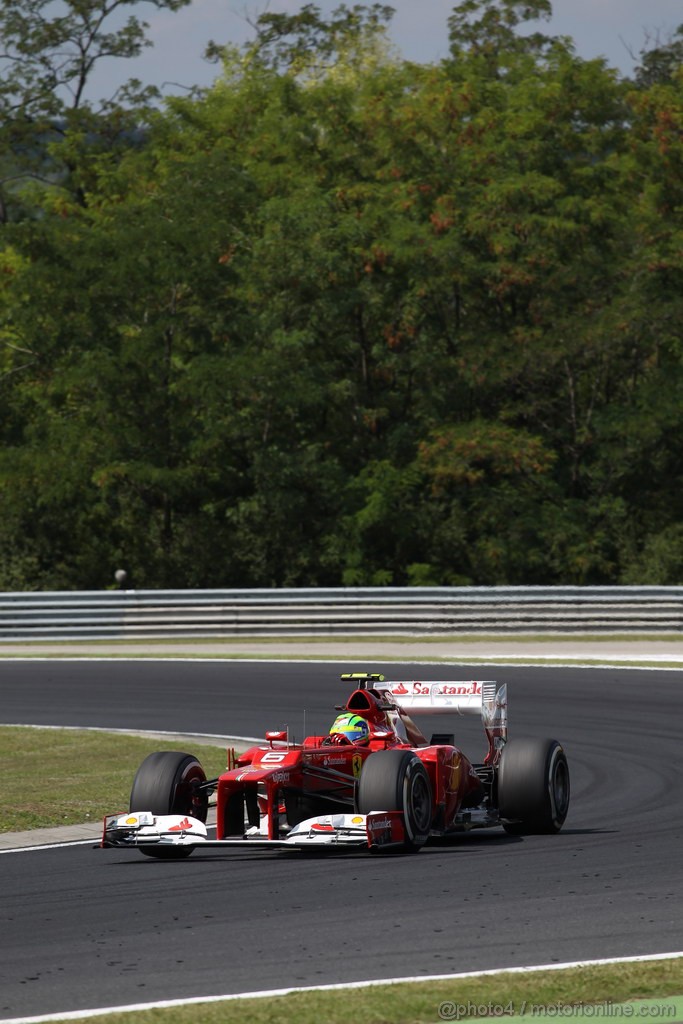 GP UNGHERIA, 27.07.2012- Prove Libere 1, Felipe Massa (BRA) Ferrari F2012 