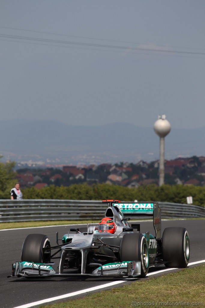 GP UNGHERIA, 27.07.2012- Prove Libere 1, Michael Schumacher (GER) Mercedes AMG F1 W03 