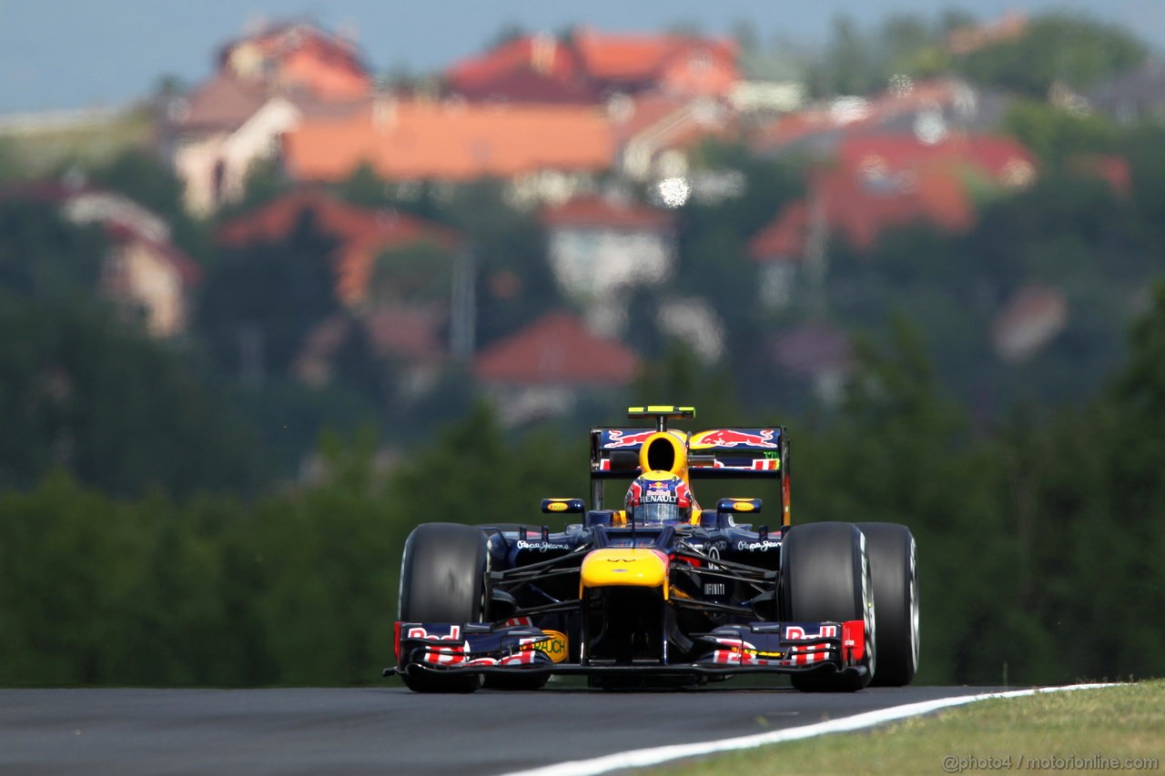 GP UNGHERIA, 27.07.2012- Prove Libere 1, Mark Webber (AUS) Red Bull Racing RB8 