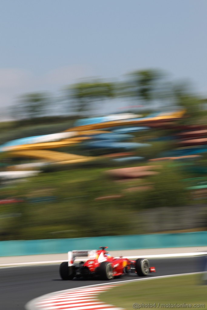 GP UNGHERIA, 27.07.2012- Prove Libere 1, Fernando Alonso (ESP) Ferrari F2012