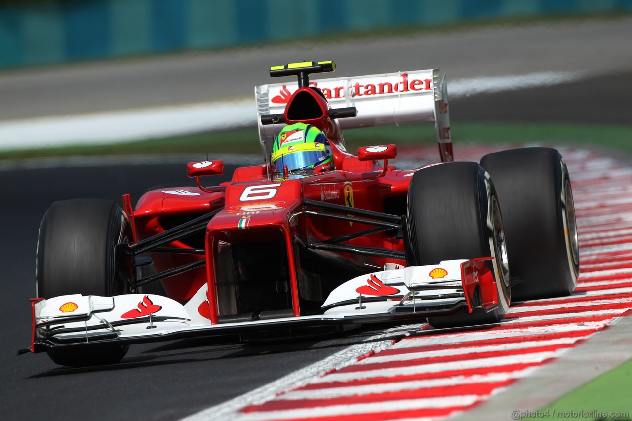 GP UNGHERIA, 27.07.2012- Prove Libere 1, Felipe Massa (BRA) Ferrari F2012