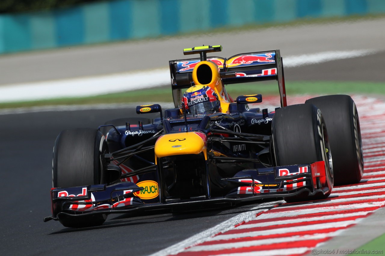 GP UNGHERIA, 27.07.2012- Prove Libere 1, Mark Webber (AUS) Red Bull Racing RB8 